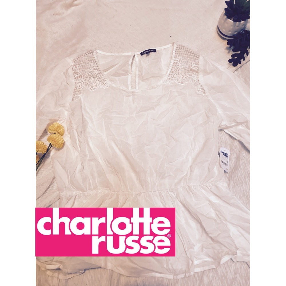 Babydoll White Blouse w/ Shoulder Detailing